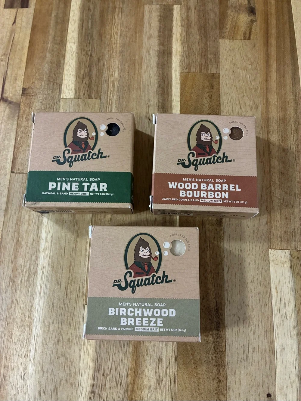 Dr. Squatch Men's Natural Oil Soap Lot of 3 Bars 5 Oz. Fresh Scented Bar Soap